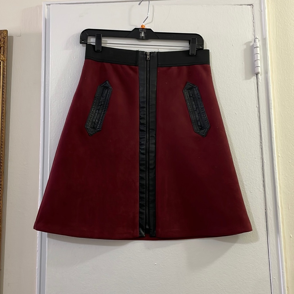 Burgundy Mini Skirt